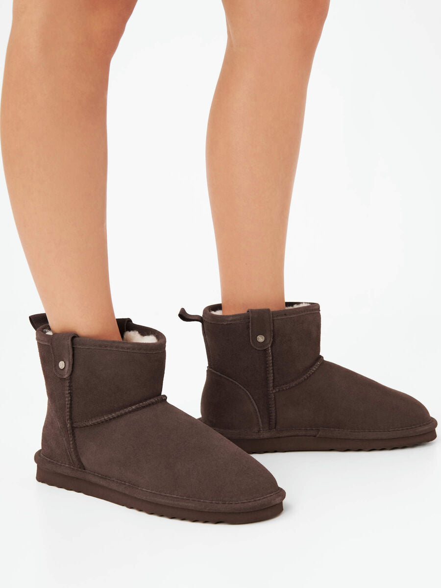 BIASNOW SHORT BOOT SUEDE - DARK BROWN
